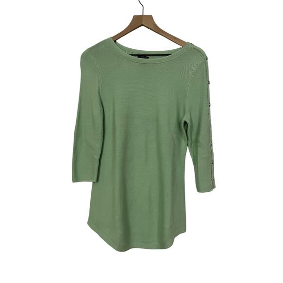 Talbots Womens Mint Green Round Neck 3/4 Sleeve Sweater Size Small Petite - Picture 1 of 5